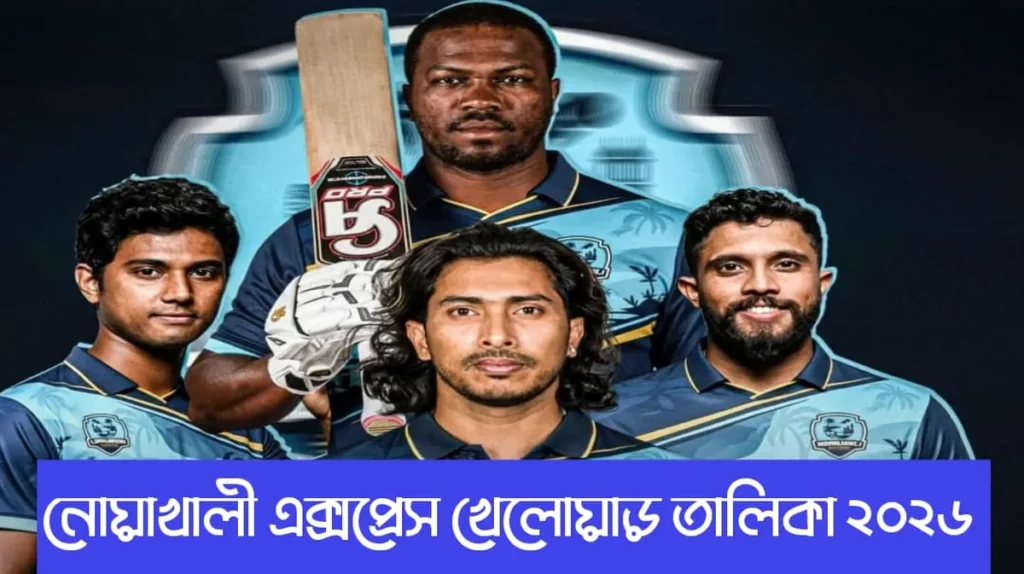 বিপিএল ২০২৬ নোয়াখালী এক্সপ্রেস খেলোয়াড় তালিকা